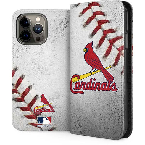 MLB St. Louis Cardinals Game Ball iPhone 15 Pro Max Folio Case